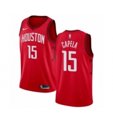 Women's Nike Houston Rockets #15 Clint Capela Red Swingman Jersey - Earned Edition