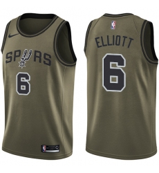 Youth Nike San Antonio Spurs #6 Sean Elliott Swingman Green Salute to Service NBA Jersey