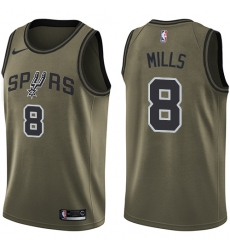 Men's Nike San Antonio Spurs #8 Patty Mills Swingman Green Salute to Service NBA Jersey