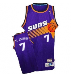 Men's Adidas Phoenix Suns #7 Kevin Johnson Authentic Purple Throwback NBA Jersey