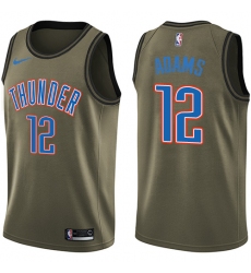 Youth Nike Oklahoma City Thunder #12 Steven Adams Swingman Green Salute to Service NBA Jersey