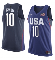 Men's Nike Team USA #10 Kyrie Irving Authentic Navy Blue 2016 Olympic Basketball Jersey