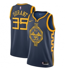 Women's Nike Golden State Warriors #35 Kevin Durant Swingman Navy Blue NBA Jersey - City Edition