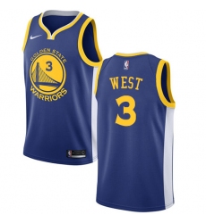 Men's Nike Golden State Warriors #3 David West Swingman Royal Blue Road NBA Jersey - Icon Edition