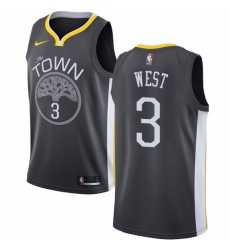 Women's Nike Golden State Warriors #3 David West Swingman Black Alternate NBA Jersey - Statement Edition