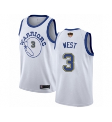 Youth Golden State Warriors #3 David West Swingman White Hardwood Classics 2019 Basketball Finals Bound Basketball Jersey
