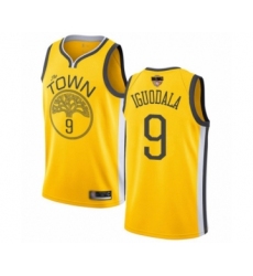 Men's Golden State Warriors #9 Andre Iguodala Yellow Swingman 2019 Basketball Finals Bound Jersey - Earned Edition