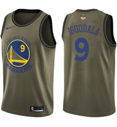 Men's Nike Golden State Warriors #9 Andre Iguodala Swingman Green Salute to Service 2018 NBA Finals Bound NBA Jersey