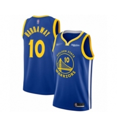 Men's Golden State Warriors #10 Tim Hardaway Authentic Royal Finished Basketball Jersey - Icon Edition
