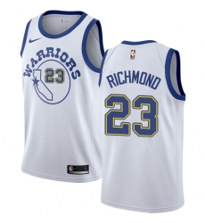 Men's Nike Golden State Warriors #23 Mitch Richmond Authentic White Hardwood Classics NBA Jersey