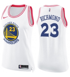 Women's Nike Golden State Warriors #23 Mitch Richmond Swingman White/Pink Fashion NBA Jersey