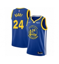 Men's Golden State Warriors #24 Rick Barry Authentic Royal Finished Basketball Jersey - Icon Edition