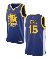 Men's Nike Golden State Warriors #15 Damian Jones Swingman Royal Blue Road NBA Jersey - Icon Edition