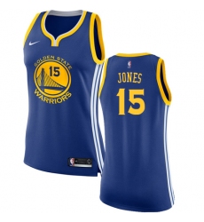 Women's Nike Golden State Warriors #15 Damian Jones Swingman Royal Blue Road NBA Jersey - Icon Edition