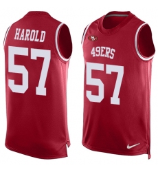 Men's Nike San Francisco 49ers #57 Eli Harold Limited Red Player Name & Number Tank Top NFL Jersey