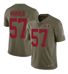 Youth Nike San Francisco 49ers #57 Eli Harold Limited Olive 2017 Salute to Service NFL Jersey