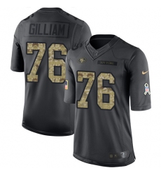 Men's Nike San Francisco 49ers #76 Garry Gilliam Limited Black 2016 Salute to Service NFL Jersey