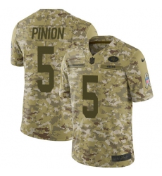 Men's Nike San Francisco 49ers #5 Bradley Pinion Limited Camo 2018 Salute to Service NFL Jersey