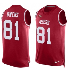 Men's Nike San Francisco 49ers #81 Terrell Owens Limited Red Player Name & Number Tank Top NFL Jersey