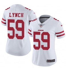 Women's Nike San Francisco 49ers #59 Aaron Lynch White Vapor Untouchable Limited Player NFL Jersey