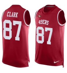 Men's Nike San Francisco 49ers #87 Dwight Clark Limited Red Player Name & Number Tank Top NFL Jersey