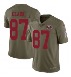 Youth Nike San Francisco 49ers #87 Dwight Clark Limited Olive 2017 Salute to Service NFL Jersey