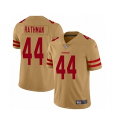 Women's San Francisco 49ers #44 Tom Rathman Limited Gold Inverted Legend Football Jersey