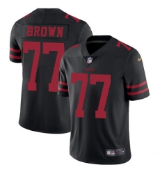 Youth Nike San Francisco 49ers #77 Trent Brown Black Alternate Vapor Untouchable Limited Player NFL Jersey