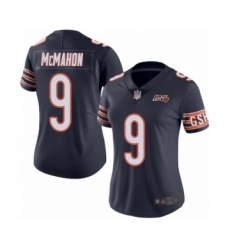 Women's Chicago Bears #9 Jim McMahon Navy Blue Team Color 100th Season Limited Football Jersey