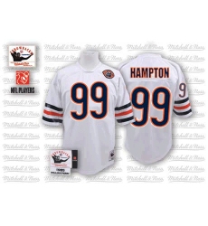 Mitchell and Ness Chicago Bears #99 Dan Hampton White Big Number with Bear Patch Authentic Throwback NFL Jersey