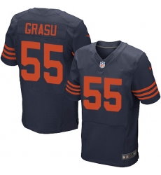 Men's Nike Chicago Bears #55 Hroniss Grasu Elite Navy Blue Alternate NFL Jersey