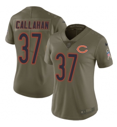 Women's Nike Chicago Bears #37 Bryce Callahan Limited Olive 2017 Salute to Service NFL Jersey