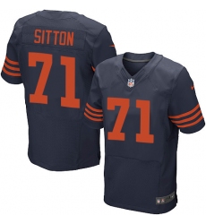 Men's Nike Chicago Bears #71 Josh Sitton Elite Navy Blue Alternate NFL Jersey