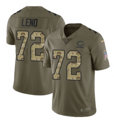 Youth Nike Chicago Bears #72 Charles Leno Limited Olive/Camo Salute to Service NFL Jersey