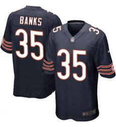 Men's Nike Chicago Bears #35 Johnthan Banks Game Navy Blue Team Color NFL Jersey