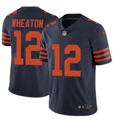 Men's Nike Chicago Bears #12 Markus Wheaton Navy Blue Alternate Vapor Untouchable Limited Player NFL Jersey