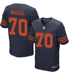 Men's Nike Chicago Bears #70 Bobby Massie Elite Navy Blue Alternate NFL Jersey