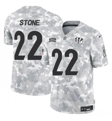 Men's Cincinnati Bengals #22 Geno Stone 2024 F.U.S.E Arctic Camo Salute To Service Limited Stitched Football Jersey