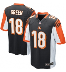 Men's Nike Cincinnati Bengals #18 A.J. Green Game Black Team Color NFL Jersey