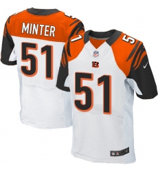 Men's Nike Cincinnati Bengals #51 Kevin Minter Elite White NFL Jersey