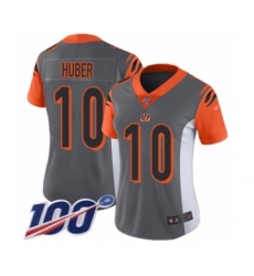 Women's Cincinnati Bengals #10 Kevin Huber Limited Silver Inverted Legend 100th Season Football Jersey
