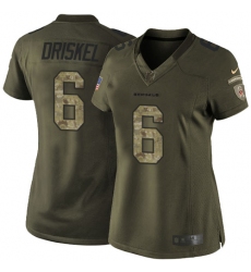 Women's Nike Cincinnati Bengals #6 Jeff Driskel Elite Green Salute to Service NFL Jersey