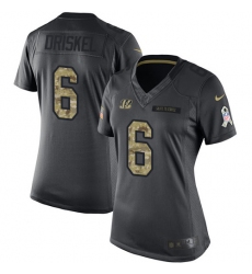 Women's Nike Cincinnati Bengals #6 Jeff Driskel Limited Black 2016 Salute to Service NFL Jersey