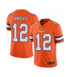 Men's Denver Broncos #12 Brendan Langley Limited Orange Rush Vapor Untouchable Football Jersey