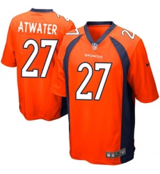 Men's Nike Denver Broncos #27 Steve Atwater Game Orange Team Color NFL Jersey