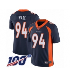 Men's Denver Broncos #94 DeMarcus Ware Navy Blue Alternate Vapor Untouchable Limited Player 100th Season Football Jersey