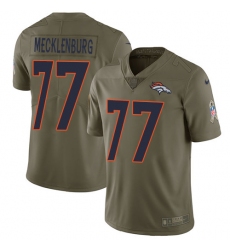 Men's Nike Denver Broncos #77 Karl Mecklenburg Limited Olive 2017 Salute to Service NFL Jersey