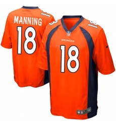 Men's Nike Denver Broncos #18 Peyton Manning Game Orange Team Color NFL Jersey