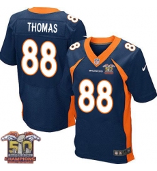 Men's Nike Denver Broncos #88 Demaryius Thomas Elite Navy Blue Alternate Super Bowl 50 Champions NFL Jersey