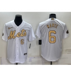 Men's New York Mets #6 Starling Marte Number White 2022 All Star Stitched Cool Base Nike Jersey